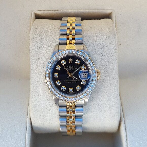 Rolex ladies 26mm Datejust 6917 black diamond two-tone jubilee - Picture 4 of 8